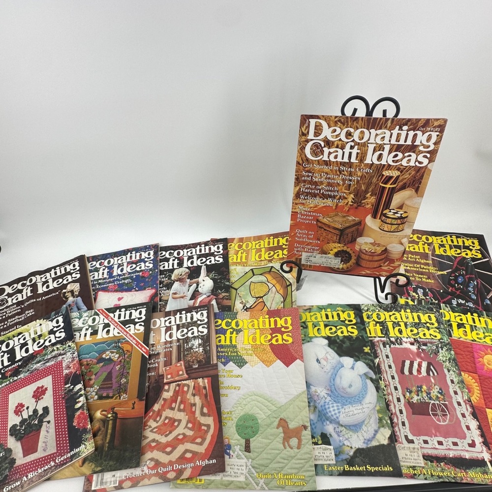Decorating & Craft Ideas Magazine Lot of 13- 1979-1981 Vintage Patterns Cottage